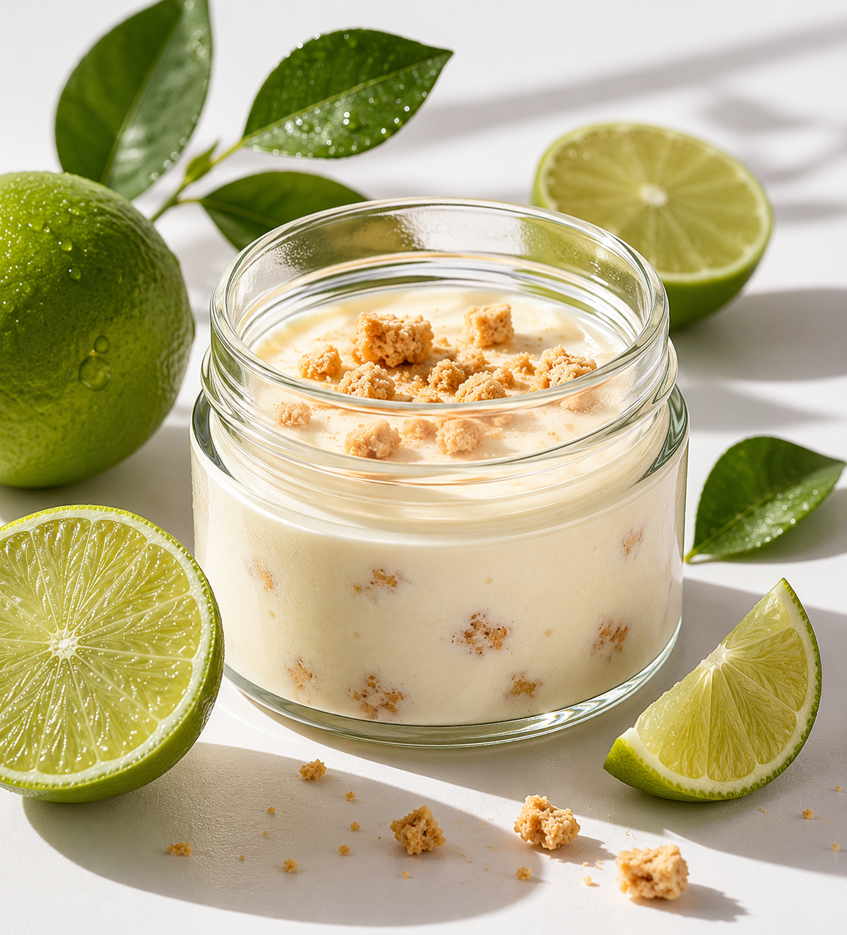 Carlota lime dessert with soft biscuit layers