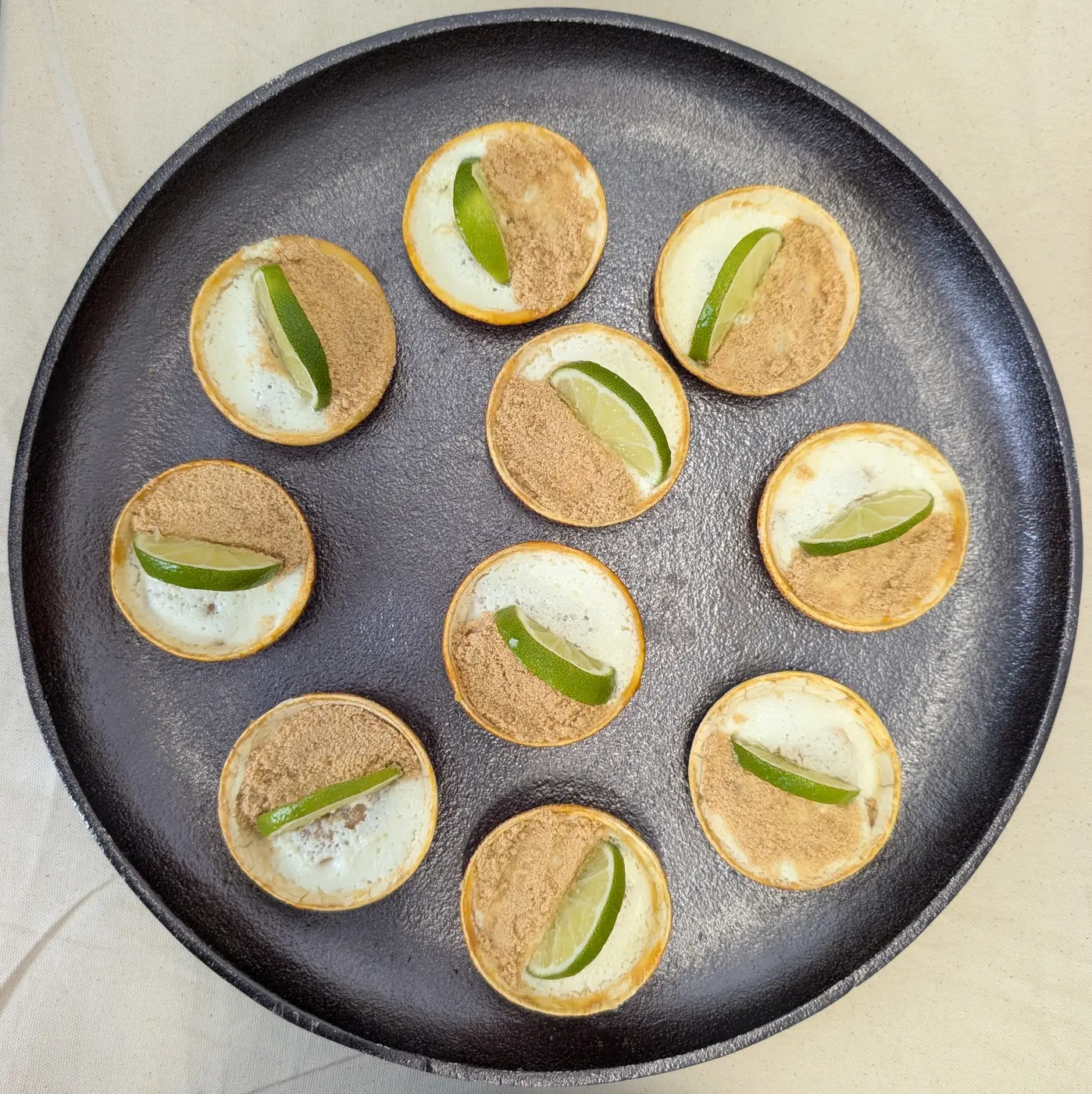 Mini lime Carlota dessert plate with individual servings